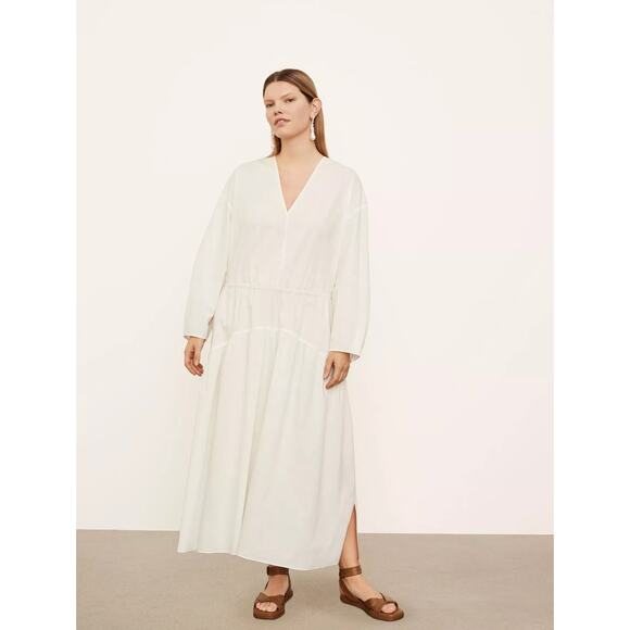 VINCE Long Sleeve Double V-Neck Dress - Picture 1 of 6